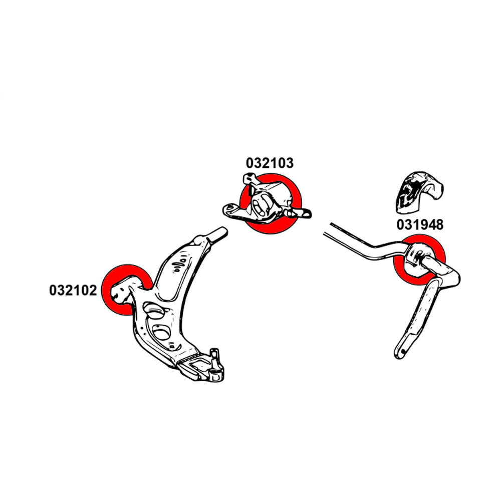 STRONGFLEX Buchsen Set passend für Mini F54 Clubman F60 Countryman Vorderachse & Hinterachse (PU)