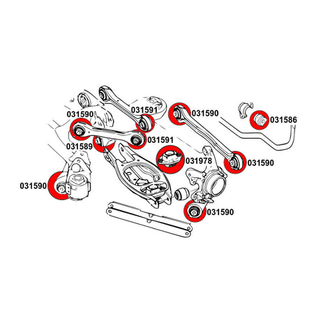 STRONGFLEX Buchsen Set passend für BMW E81 E82 E87 E88 Hinterachse (PU)