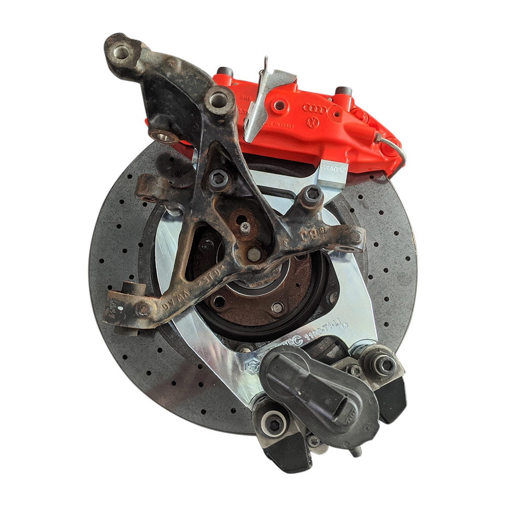 EPYTEC Bremssattel Adapter passend für VW Golf 7 8 / Audi A3 S1 / Skoda Octavia / Seat Leon für Audi R8 Keramik Bremsanlage Hinterachse