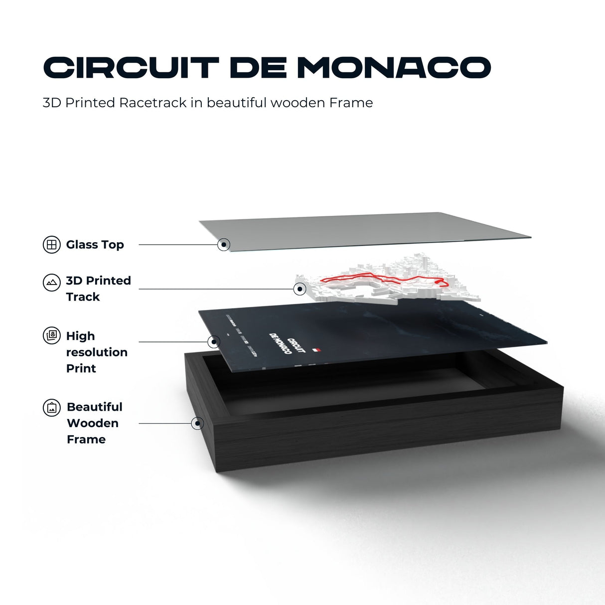 AP10 Monaco City 3D Poster (gerahmt)