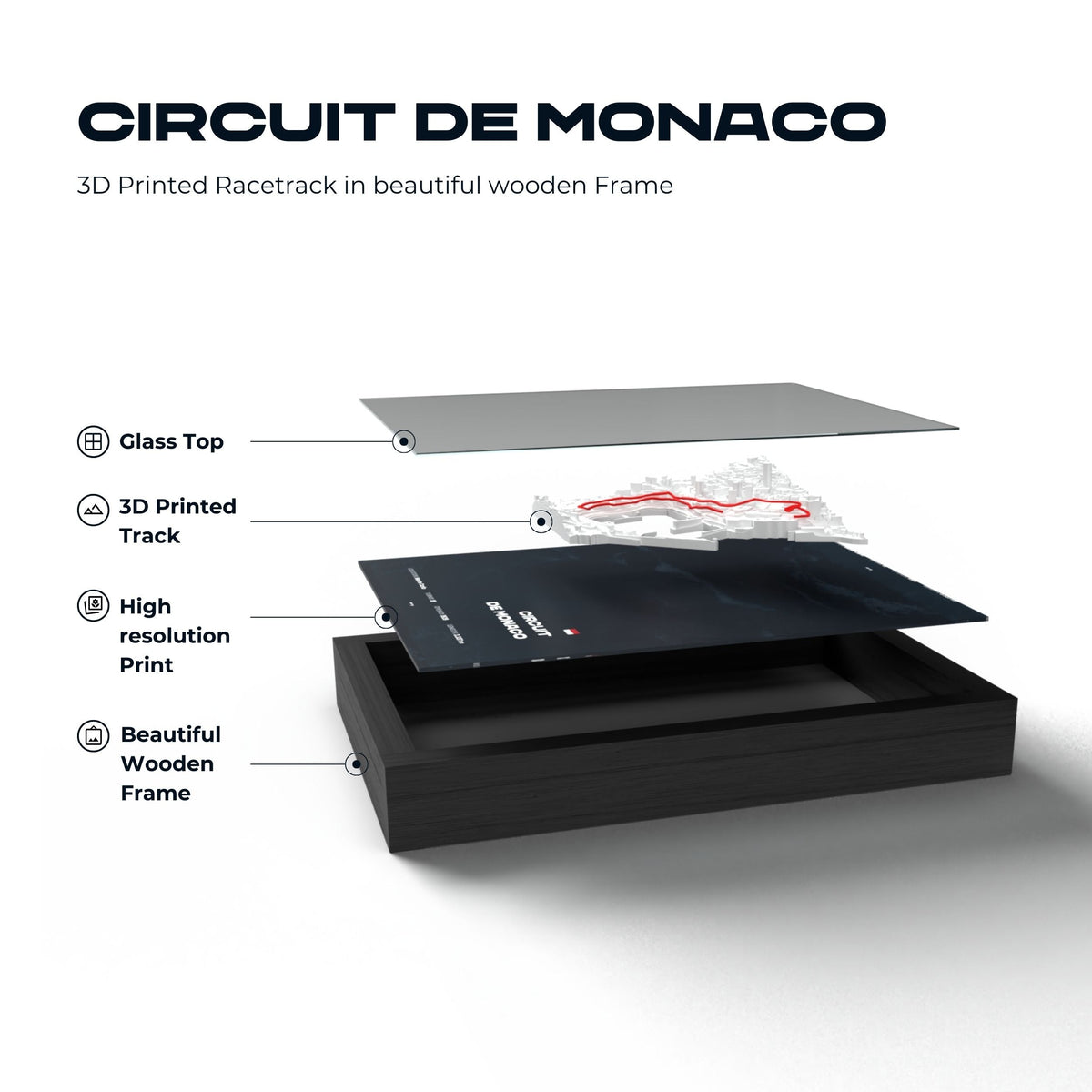 AP10 Monaco City 3D Poster (gerahmt)