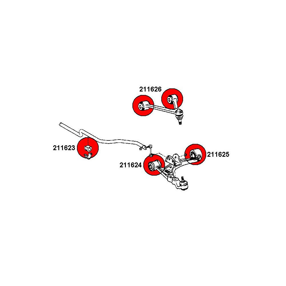 STRONGFLEX Buchsen Set passend für Toyota Soarer Vorderachse & Hinterachse (PU)