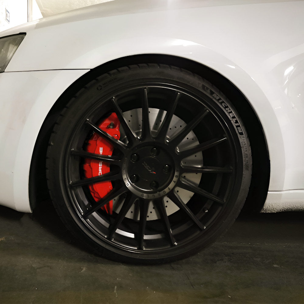 EPYTEC Bremssattel Adapter passend für VW Golf 5 6 Caddy Jetta Scirocco Touran / Audi A1 8X A3 8P TT 8J / Seat Leon Altea für 6-Kolben Porsche Sattel mit 375x36mm Bremsscheibe Vorderachse