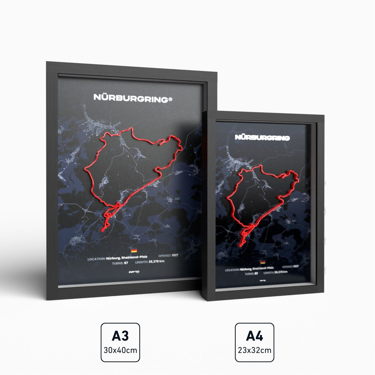 AP10 Nürburgring® 3D Poster (gerahmt)