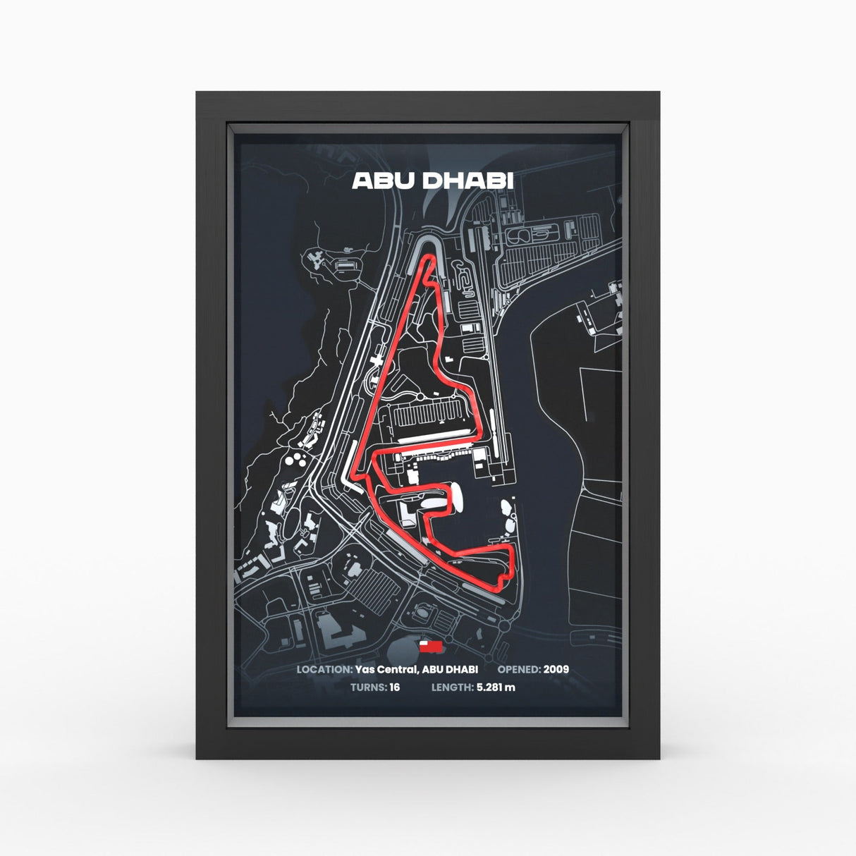 AP10 Yas Marina Circuit 3D Poster (gerahmt)