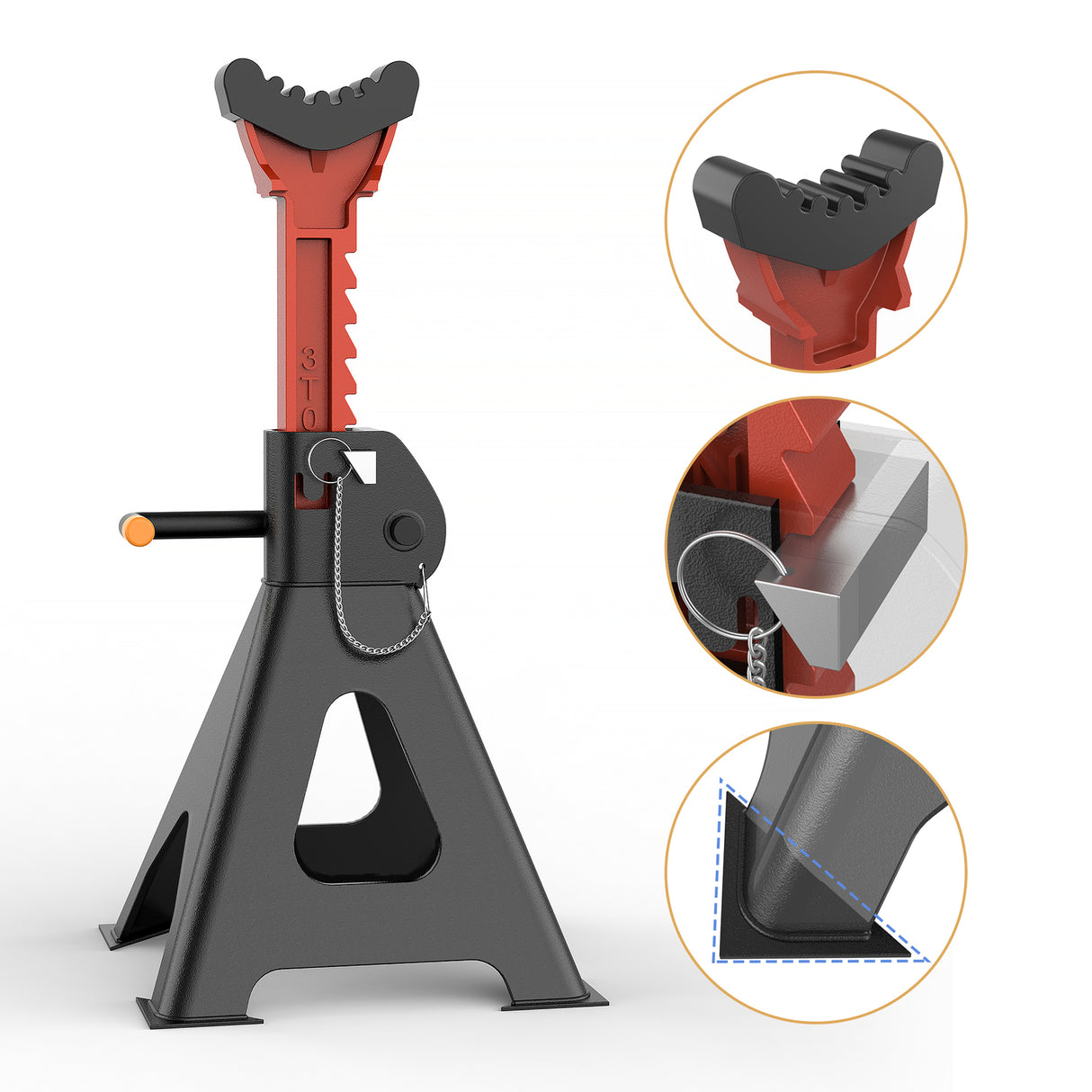 FAMEFORM Unterstellbock Stützbock Set (Doppelzylinder / 3 Tonnen / 260-435 mm)
