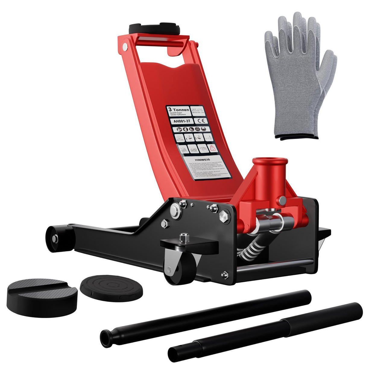 FAMEFORM Wagenheber Super Low (Doppelkolben / 3 Tonnen / 75-510 mm)