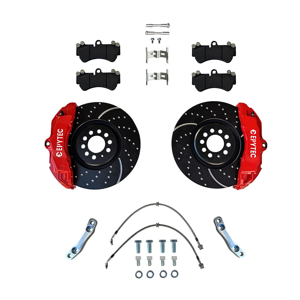 EPYTEC Bremsanlagen Kit passend für VW Golf 3 Passat Corrado / Seat Toledo auf 6-Kolben Porsche ZR17 Sattel mit 334x32mm Bremsscheibe Vorderachse