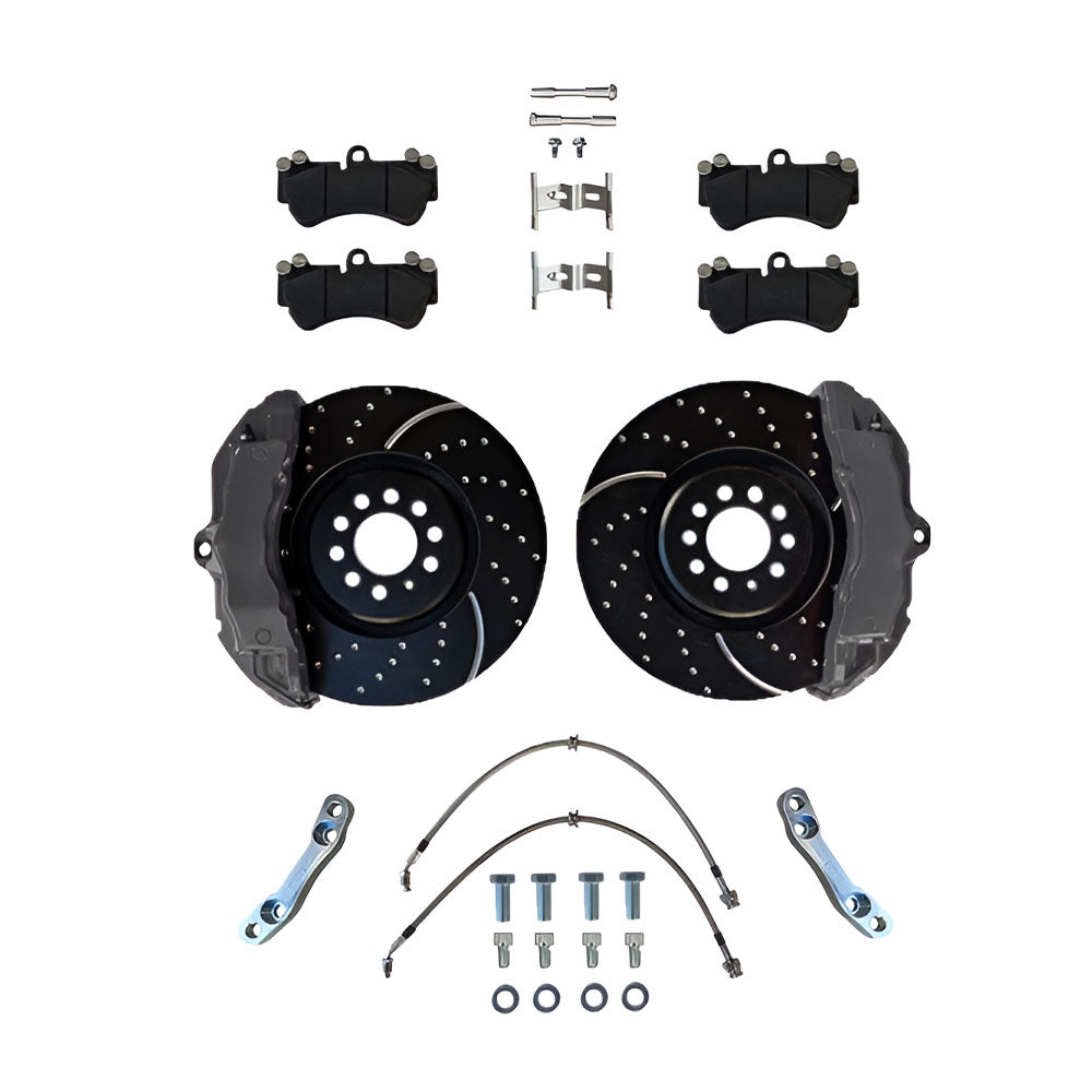 EPYTEC Bremsanlagen Kit passend für VW Golf 3 Passat Corrado / Seat Toledo auf 6-Kolben Porsche ZR17 Sattel mit 334x32mm Bremsscheibe Vorderachse