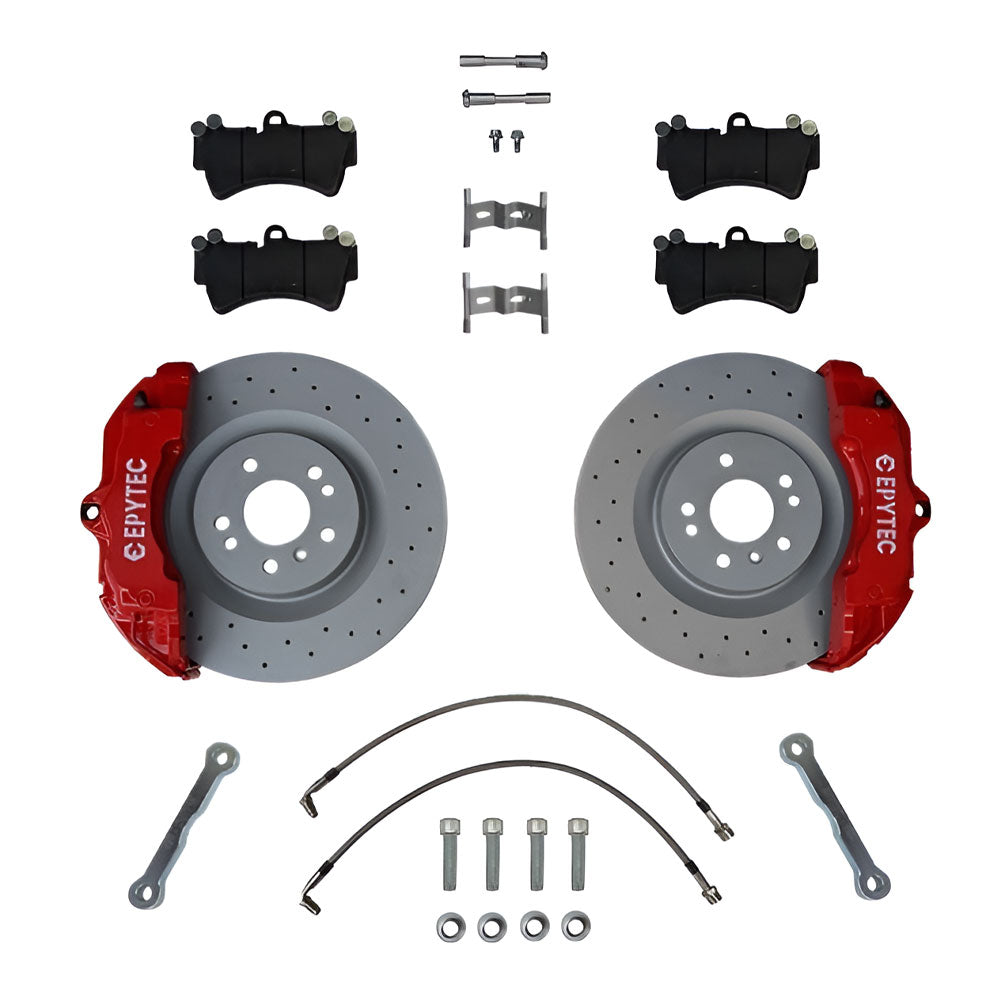 EPYTEC Bremsanlagen Kit passend für Audi 100 A6 S6 C4 für 6-Kolben Porsche ZR18 Sattel mit 350x32mm Bremsscheibe Vorderachse