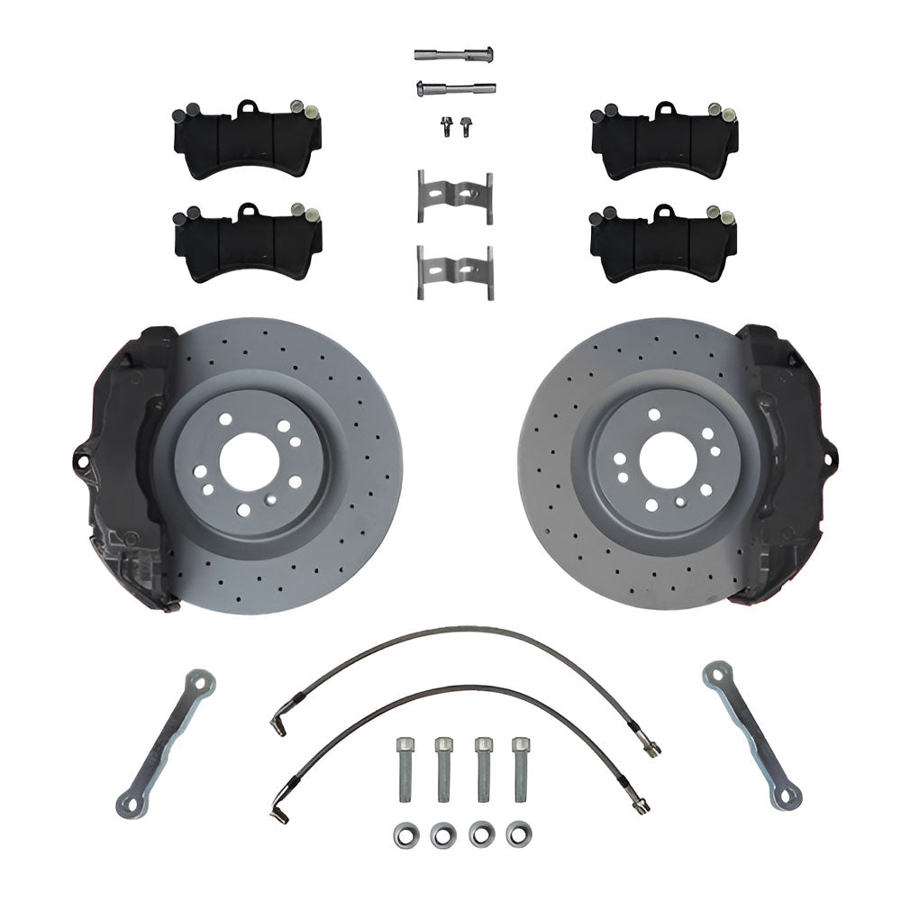 EPYTEC Bremsanlagen Kit passend für Audi 100 A6 S6 C4 für 6-Kolben Porsche ZR18 Sattel mit 350x32mm Bremsscheibe Vorderachse