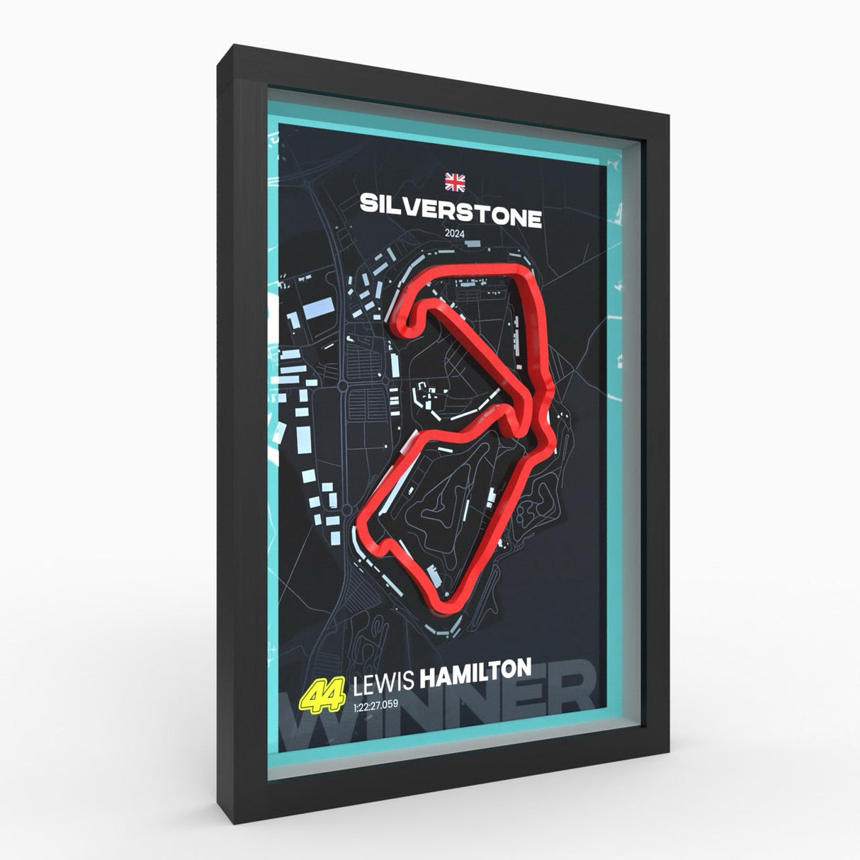 AP10 Silverstone 3D Poster (gerahmt)