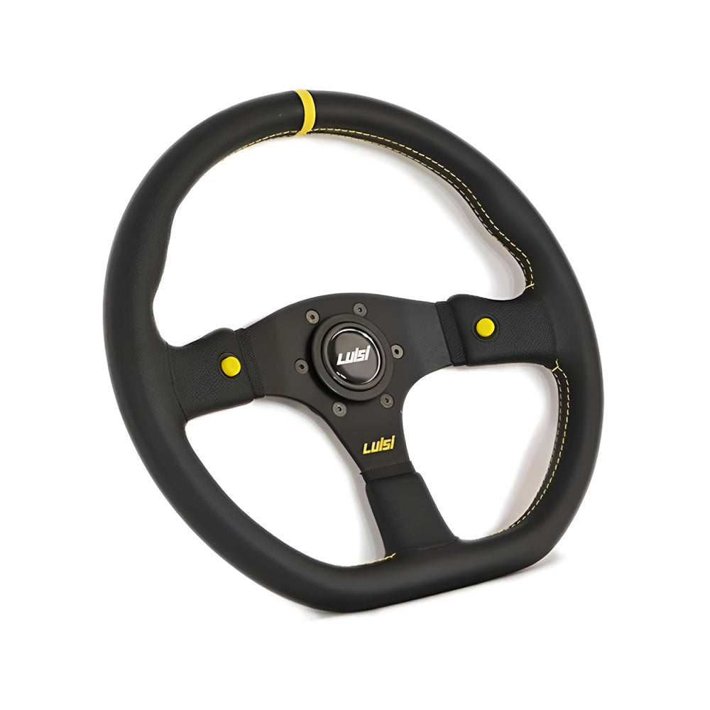 LUISI Stealth Race HP YS Sportlenkrad Leder schwarz (flach geschüsselt / mit TÜV)