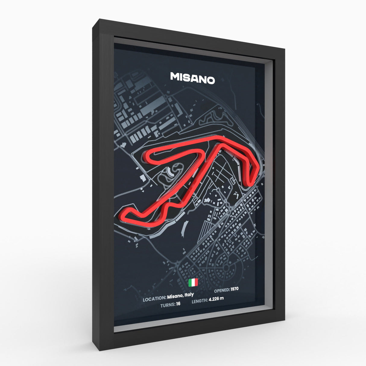 AP10 Misano 3D Poster (gerahmt)