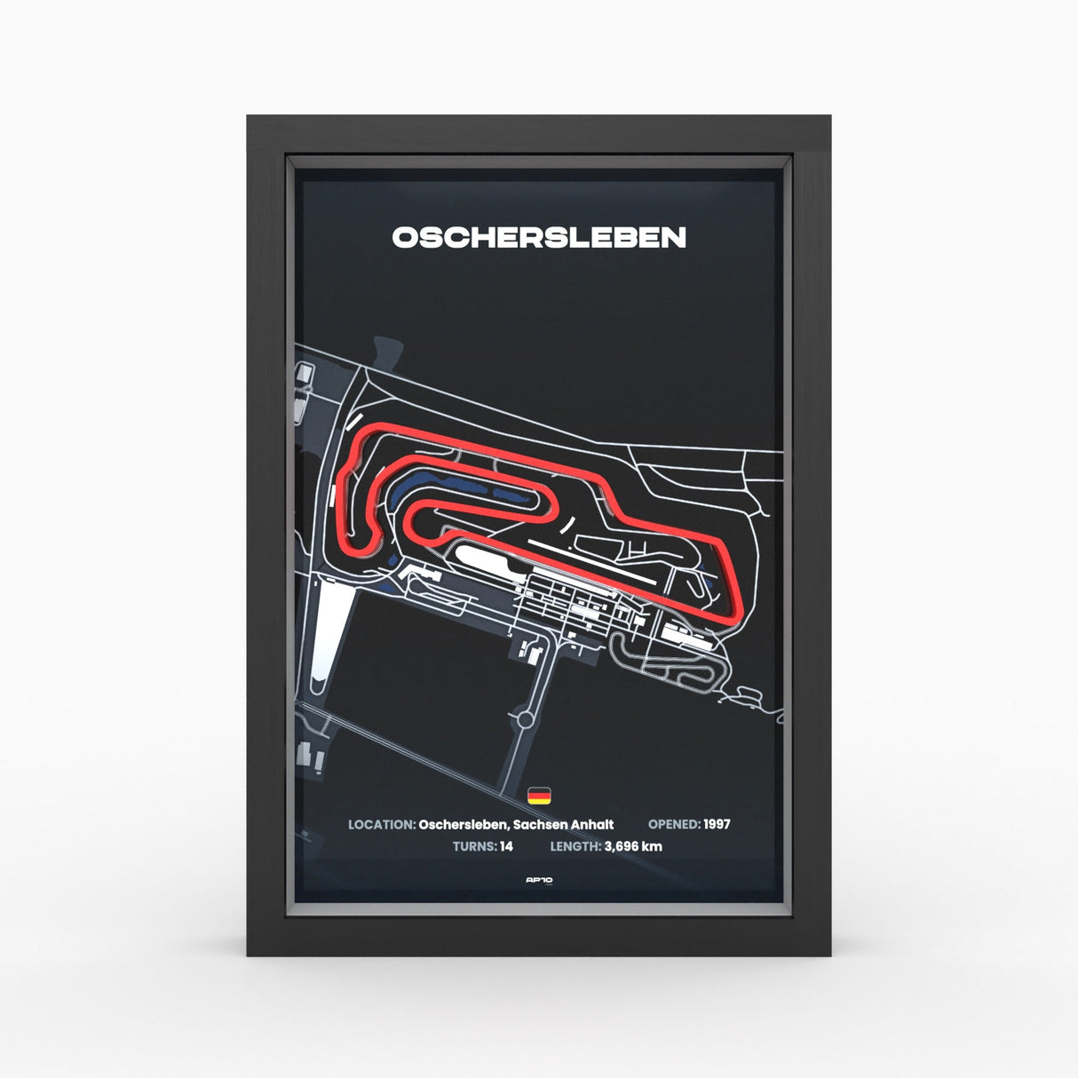 AP10 Oschersleben 3D Poster (gerahmt)