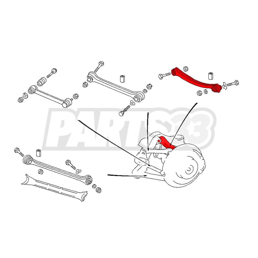SILVER PROJECT Sturzstrebe Camber Arms passend für Mercedes-Benz Hinterachse oben einstellbar Set (Stahl/PU)