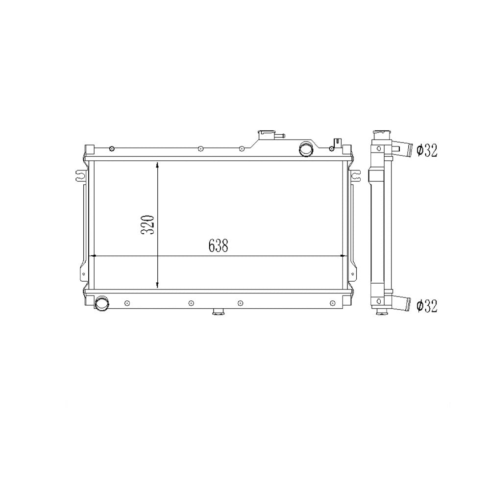 SKIDNATION Performance Wasserkühler passend für Mazda MX-5 NA Schwarz (50mm)