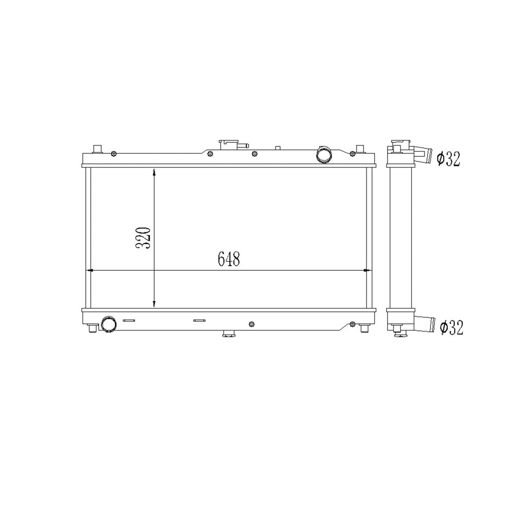SKIDNATION Performance Wasserkühler passend für Mazda MX-5 NB Schwarz (50mm)