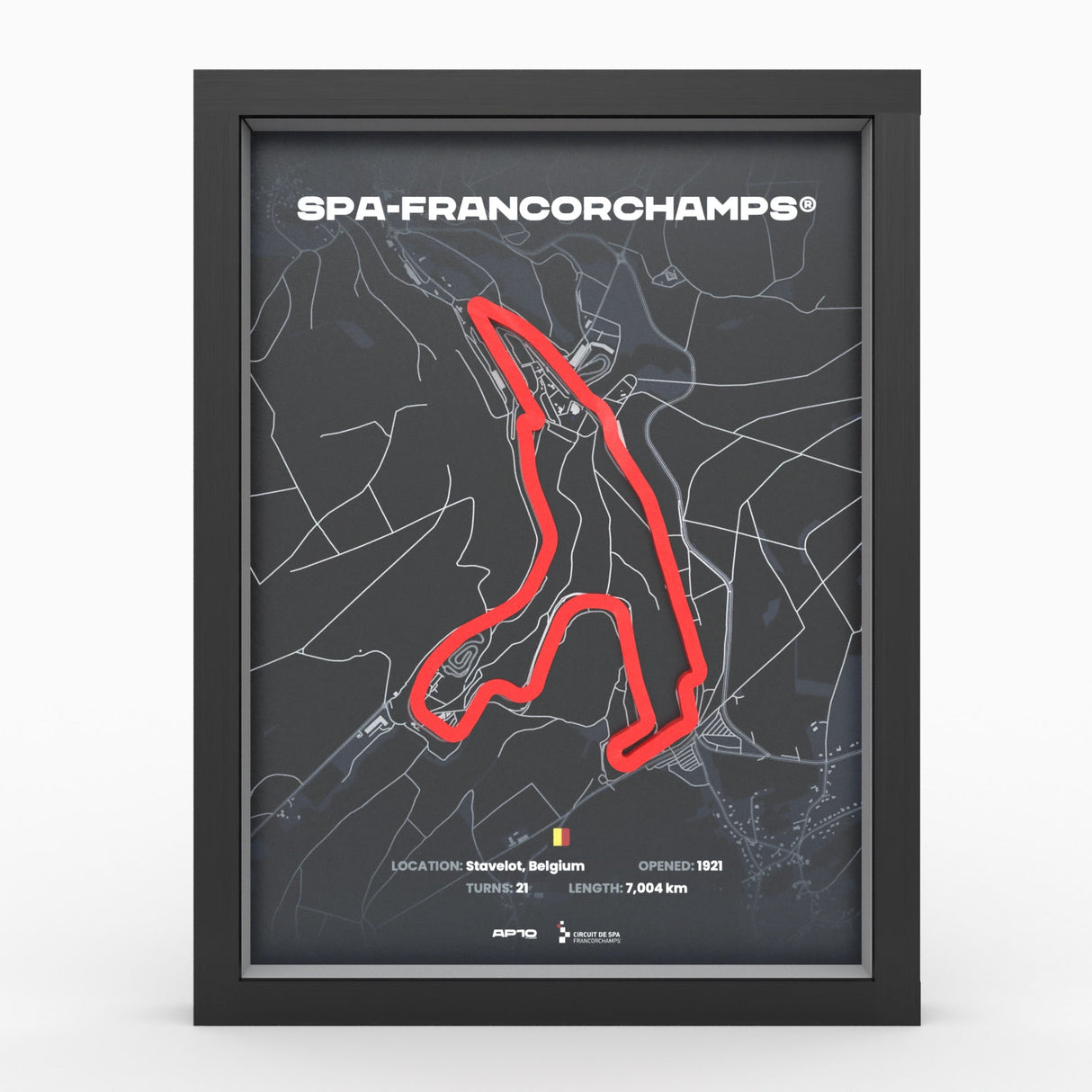 AP10 Spa-Francorchamps® 3D Poster (gerahmt)