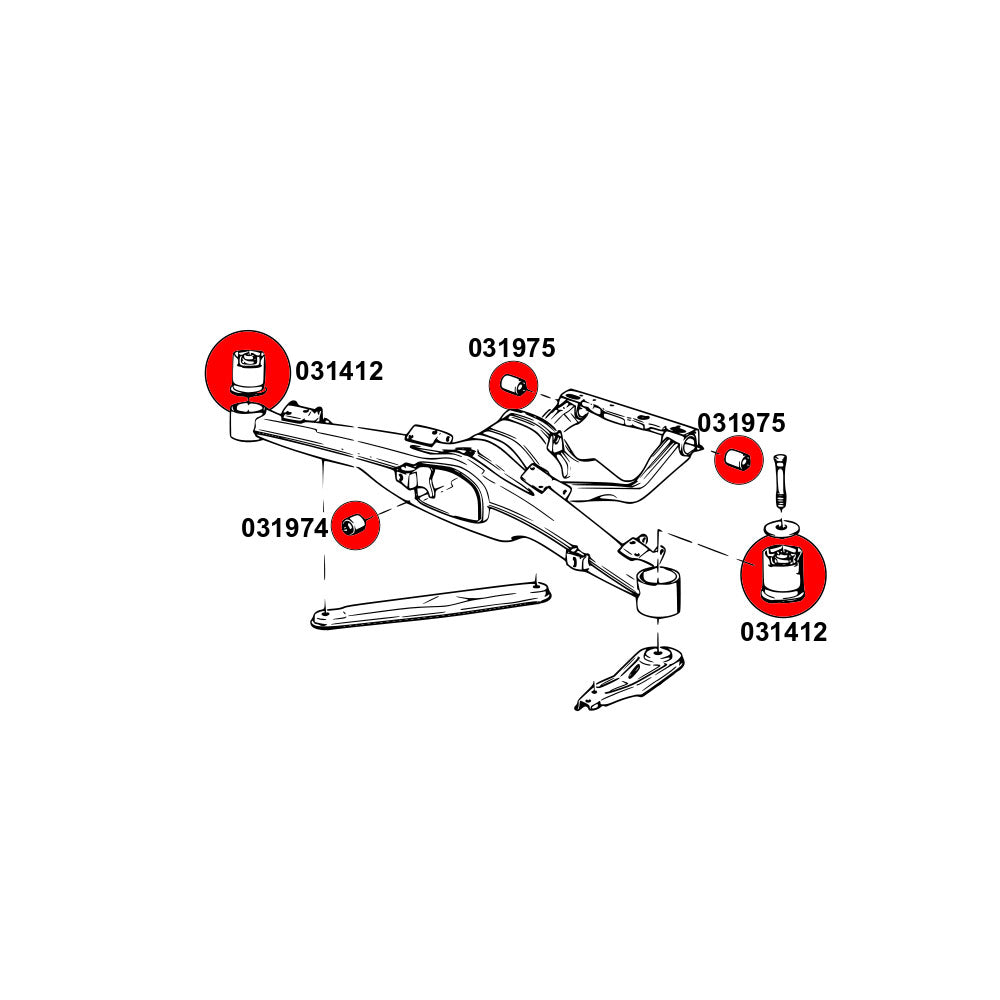 STRONGFLEX Buchsen Set passend für BMW E34 Hinterachse (PU)