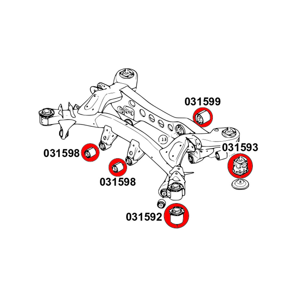 STRONGFLEX Buchsen Set passend für BMW F30 F31 F34 Allrad Vorderachse & Hinterachse (PU)