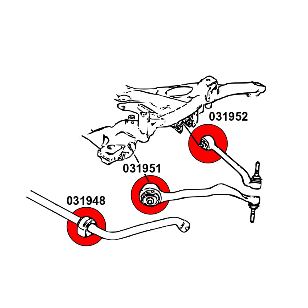 STRONGFLEX Buchsen Set passend für BMW F30 F31 F34 Allrad Vorderachse & Hinterachse (PU)