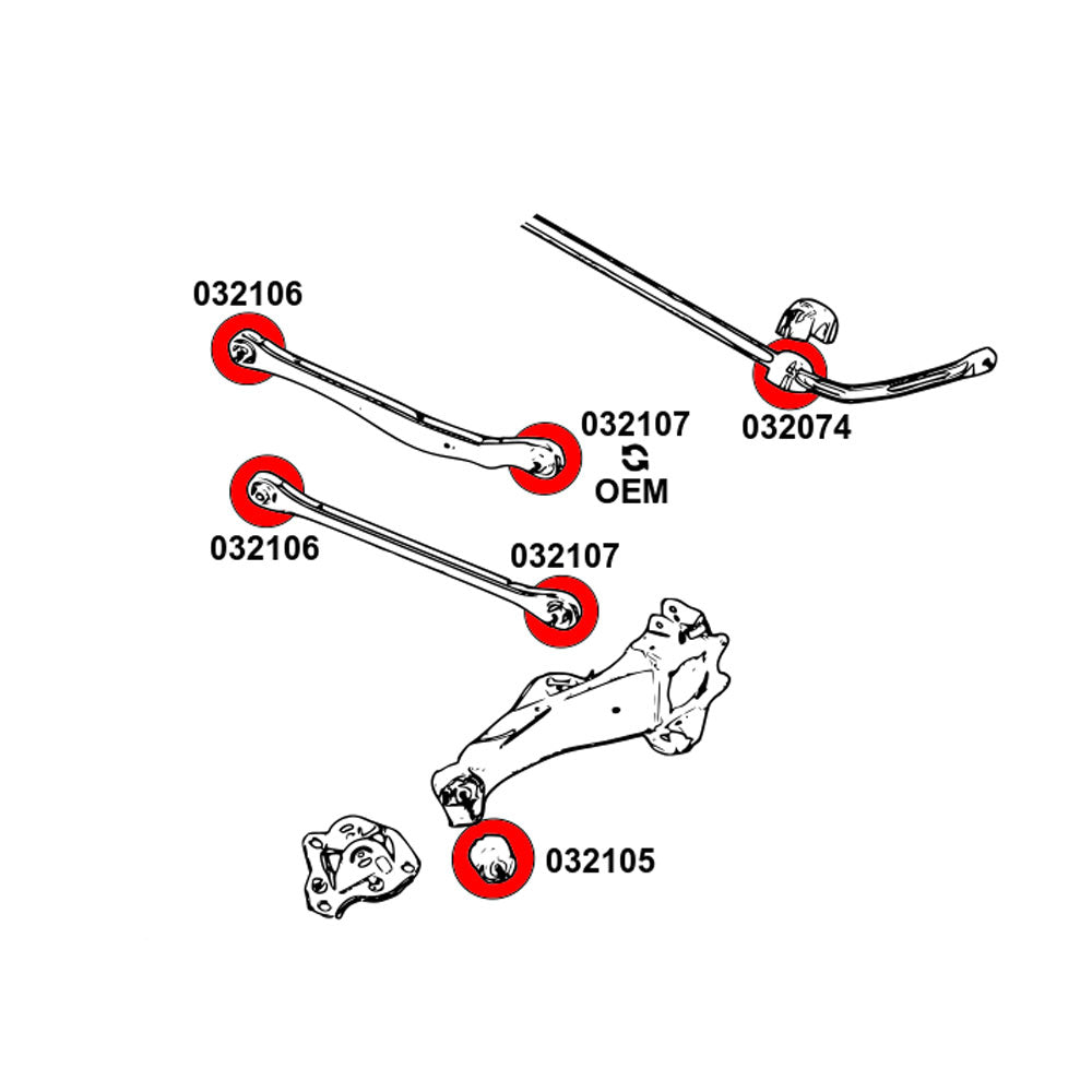 STRONGFLEX Buchsen Set passend für Mini F54 Clubman F60 Countryman Hinterachse (PU)