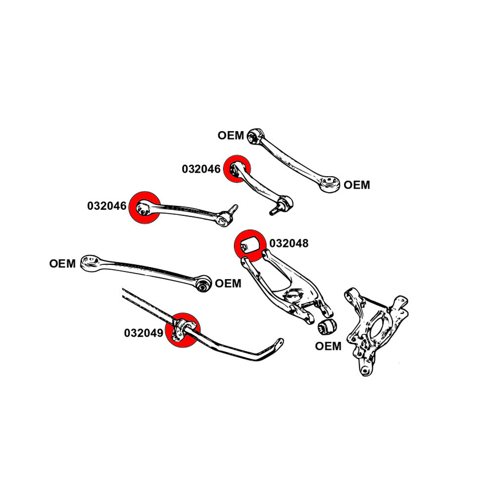 STRONGFLEX Buchsen Set passend für BMW F87 M2 Vorderachse & Hinterachse (PU)