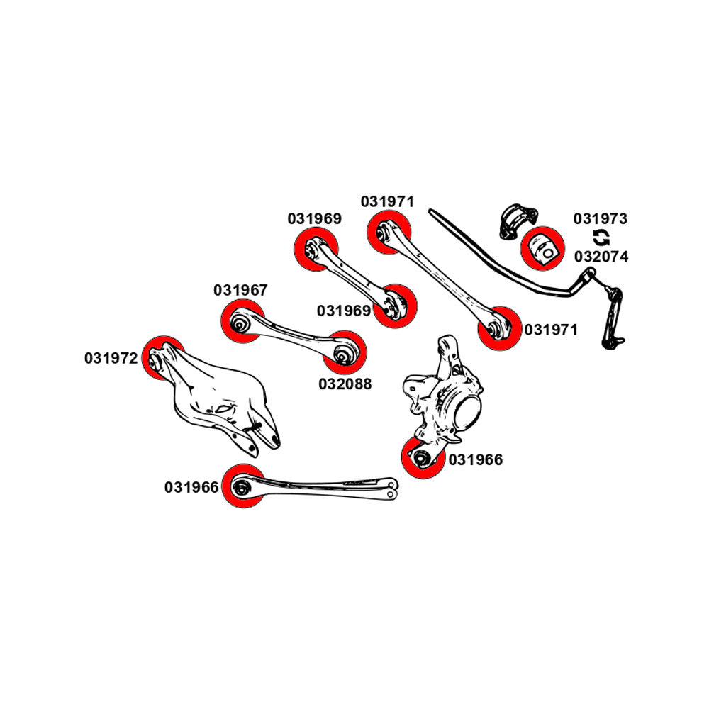 STRONGFLEX Buchsen Set passend für Toyota Supra A90 Hinterachse (PU)