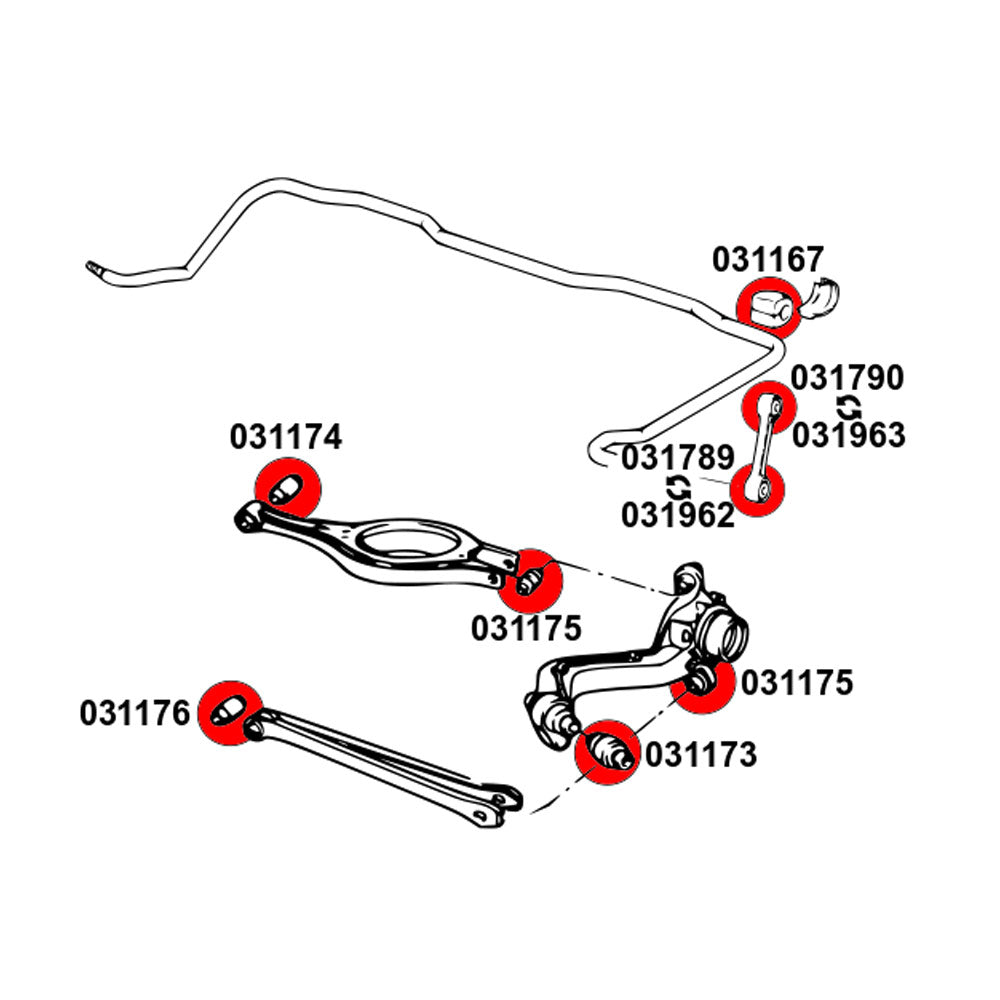 STRONGFLEX Buchsen Set passend für BMW Z4 E89 Vorderachse & Hinterachse (PU)