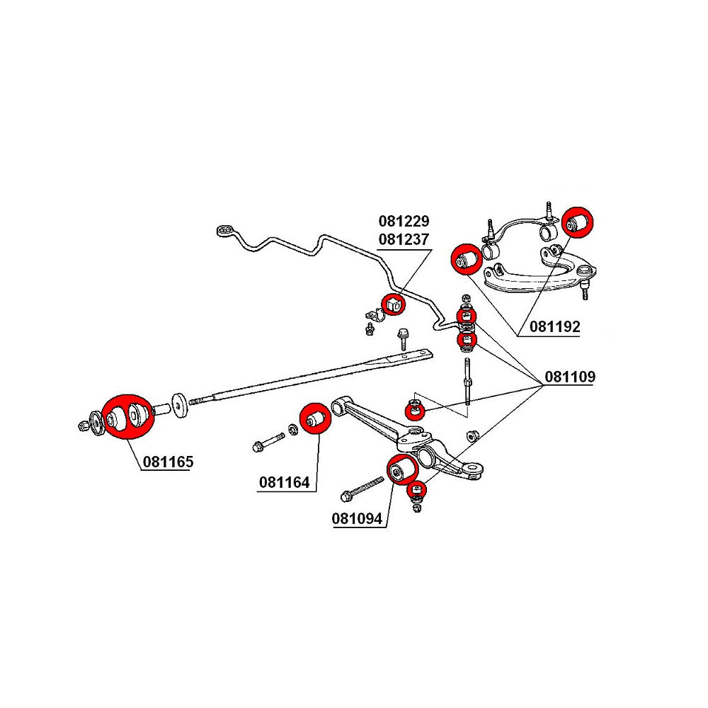 STRONGFLEX Buchsen Set passend für Honda Civic ED EE EF Vorderachse (PU)