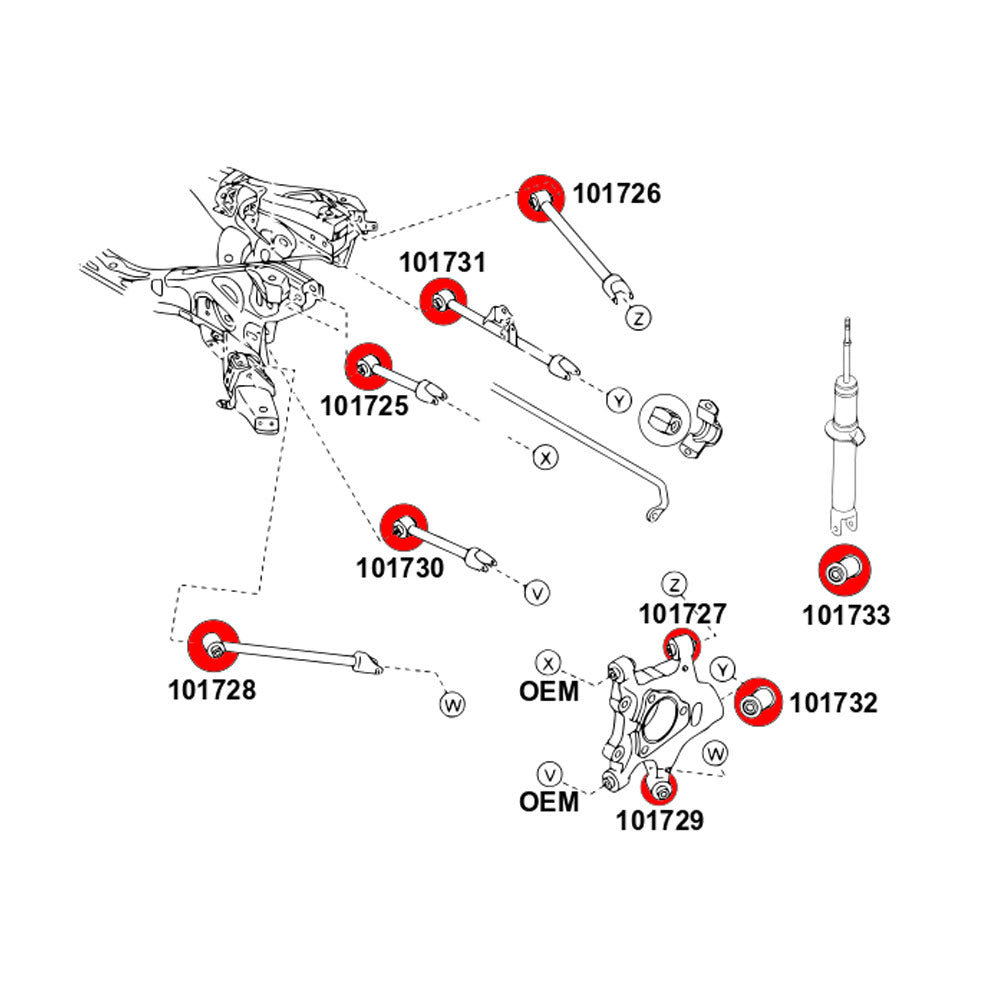 STRONGFLEX Buchsen Set passend für Mazda MX-5 ND Hinterachse (PU)