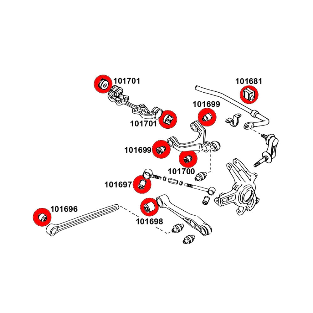 STRONGFLEX Buchsen Set passend für Mazda RX-7 FD Hinterachse (PU)