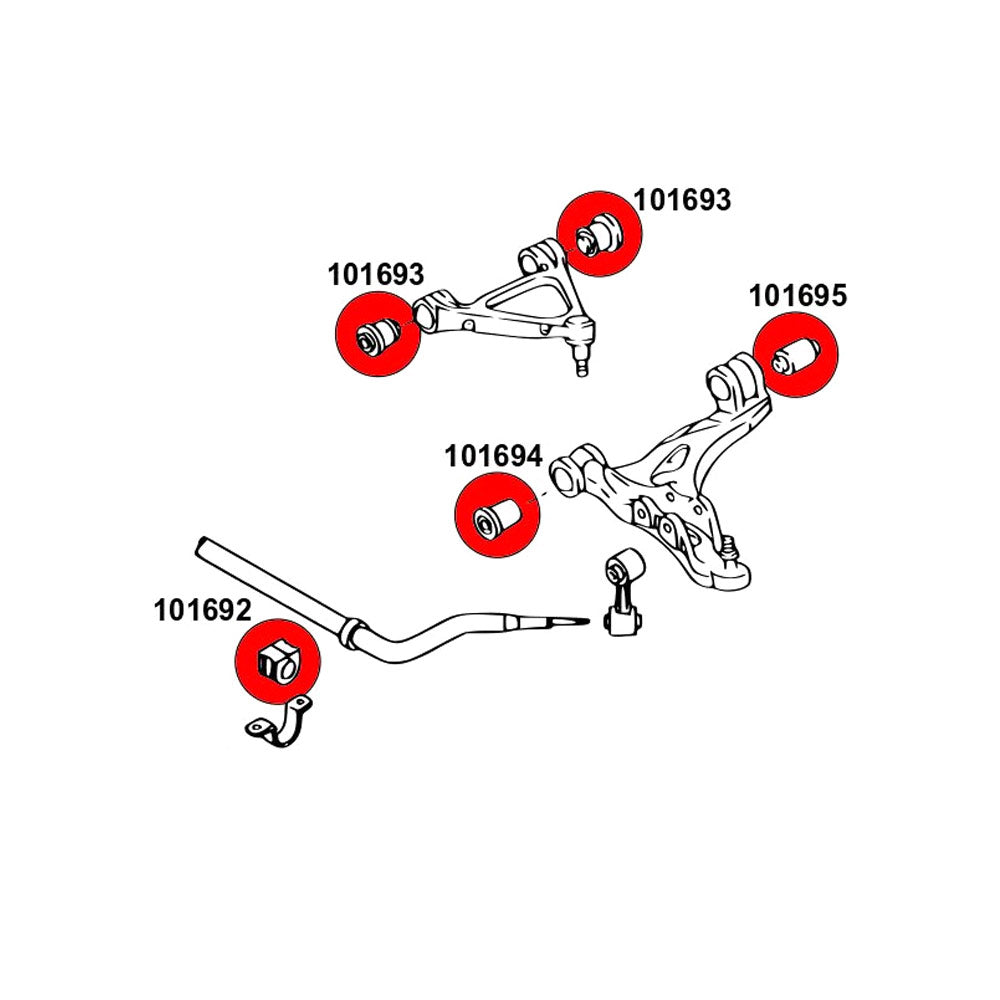 STRONGFLEX Buchsen Set passend für Mazda RX-7 FD Vorderachse (PU)