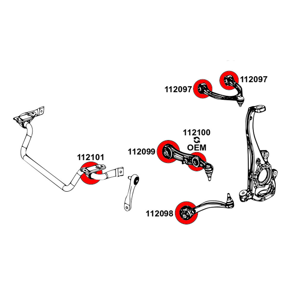 STRONGFLEX Buchsen Set passend für Mercedes-Benz CLS C257 Vorderachse (PU)