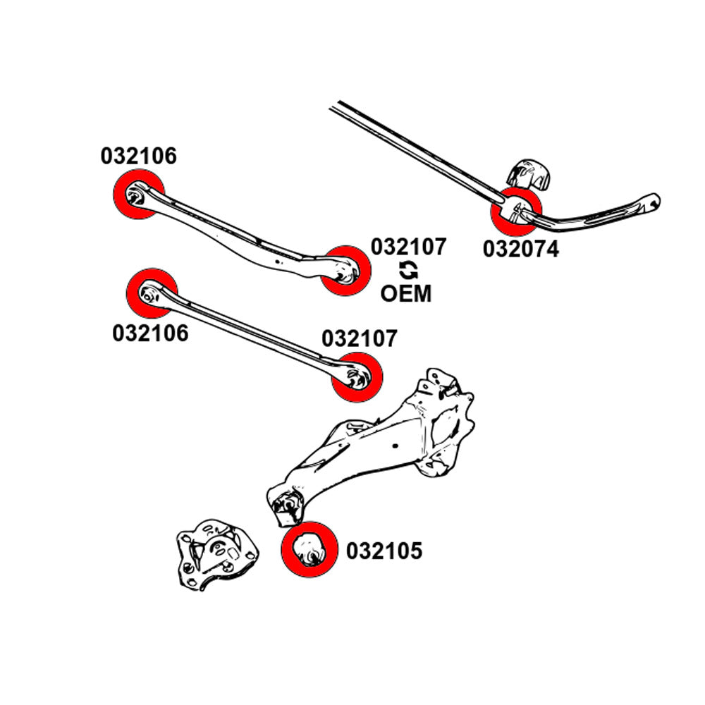 STRONGFLEX Buchsen Set passend für BMW F40 Allrad Vorderachse & Hinterachse (PU)