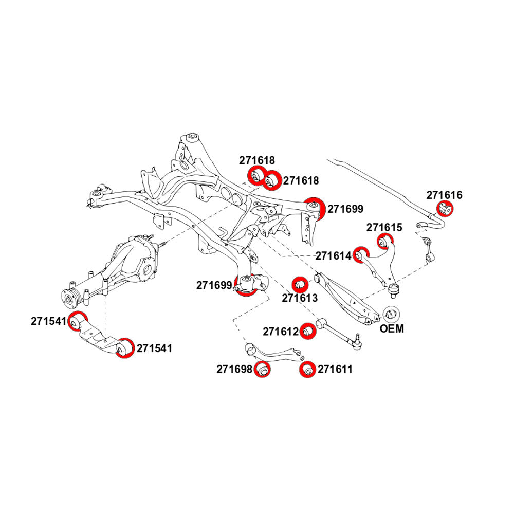 STRONGFLEX Buchsen Set passend für Toyota GT86 Hinterachse (PU)