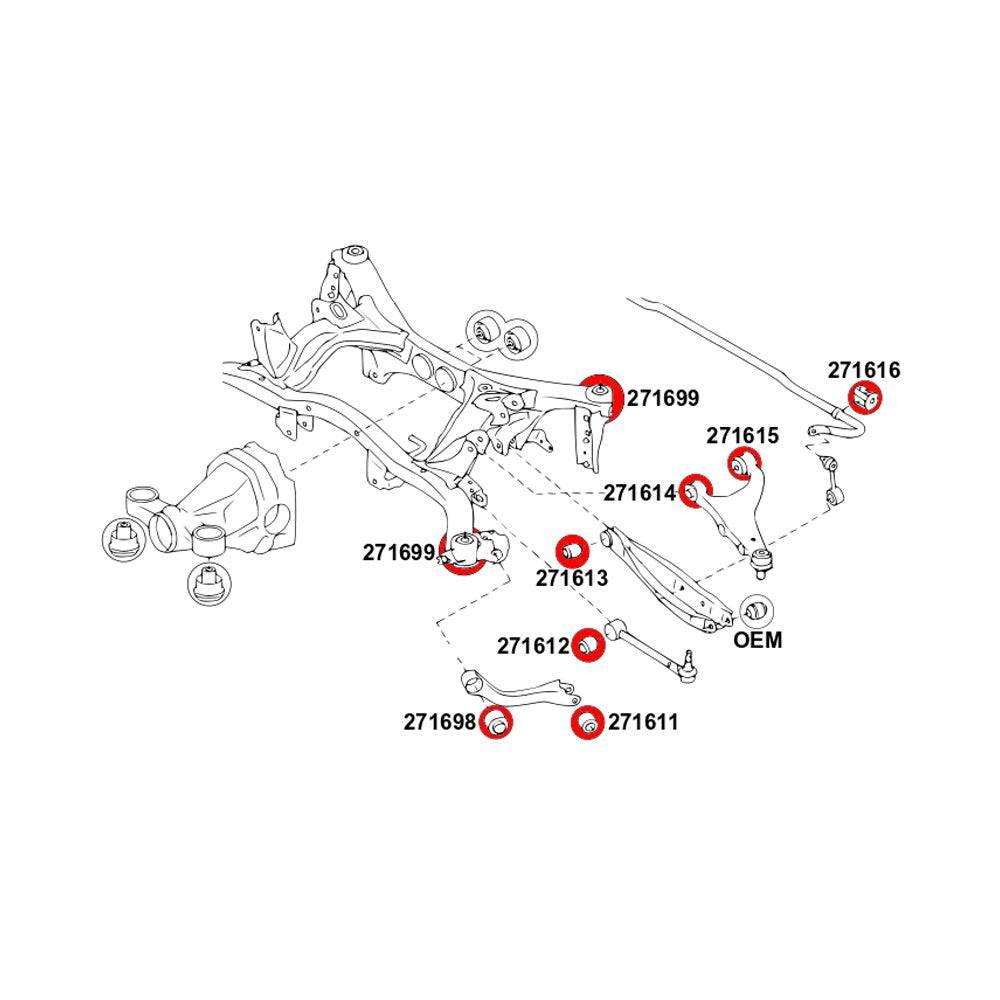 STRONGFLEX Buchsen Set passend für Toyota GR86 Hinterachse (PU)