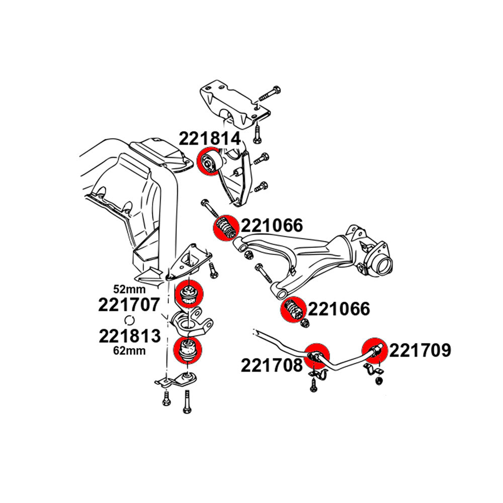 STRONGFLEX Buchsen Set passend für VW Golf 2 Syncro Hinterachse (PU)