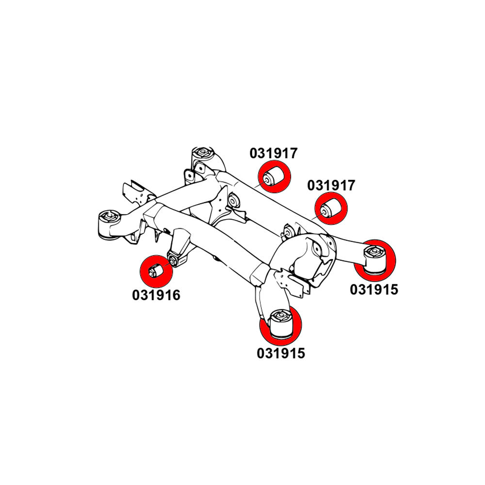 STRONGFLEX Hinterachsträger Buchsen Set passend für BMW E38 (PU)