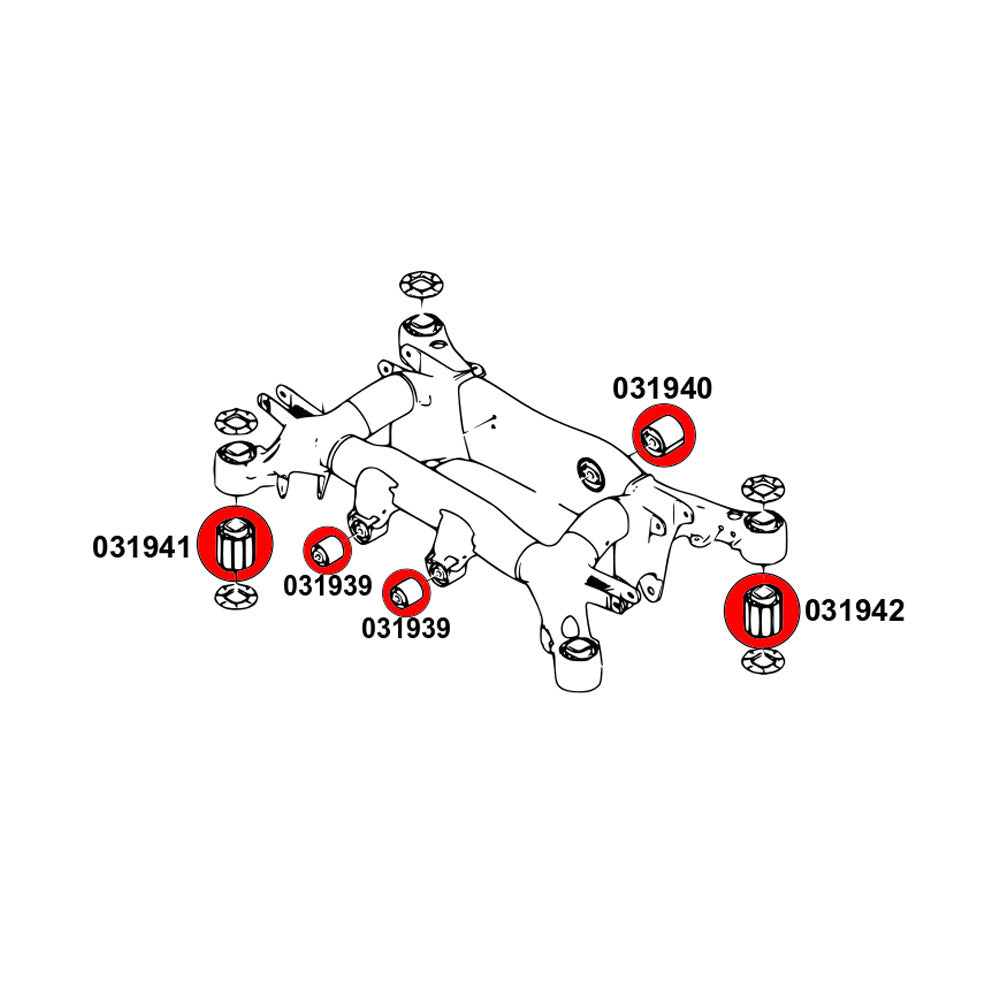 STRONGFLEX Hinterachsträger Buchsen Set passend für BMW E60 E61 (PU)