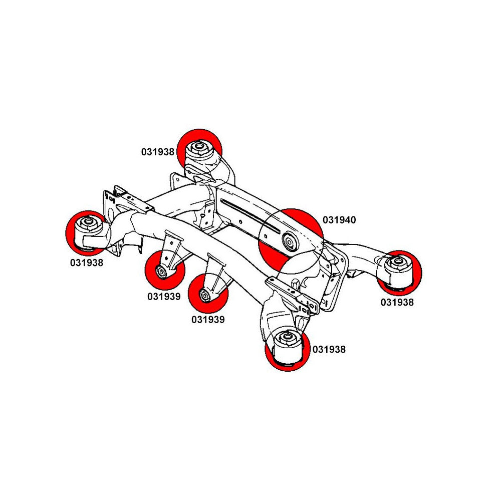 STRONGFLEX Hinterachsträger Buchsen Set passend für BMW X5 E53 (PU)