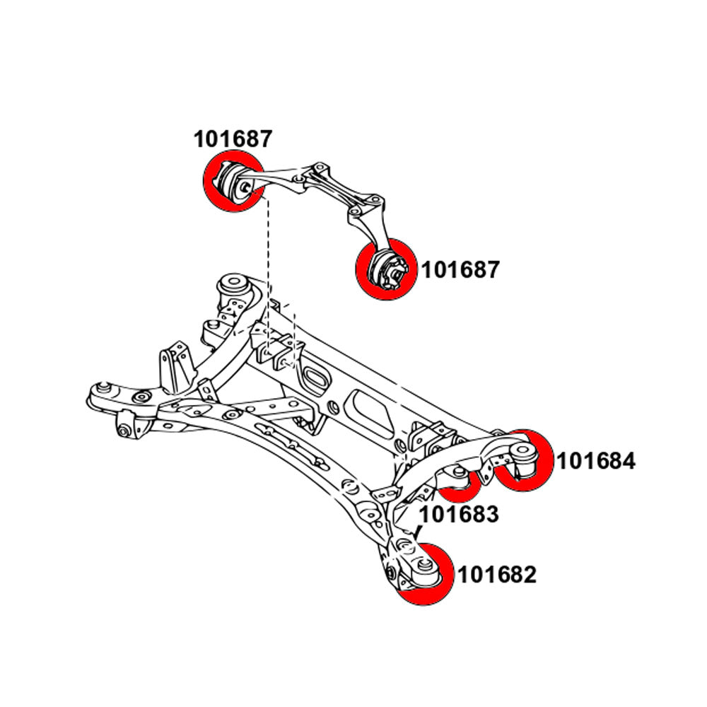 STRONGFLEX Hinterachsträger Buchsen Set passend für Mazda RX-8 (PU)