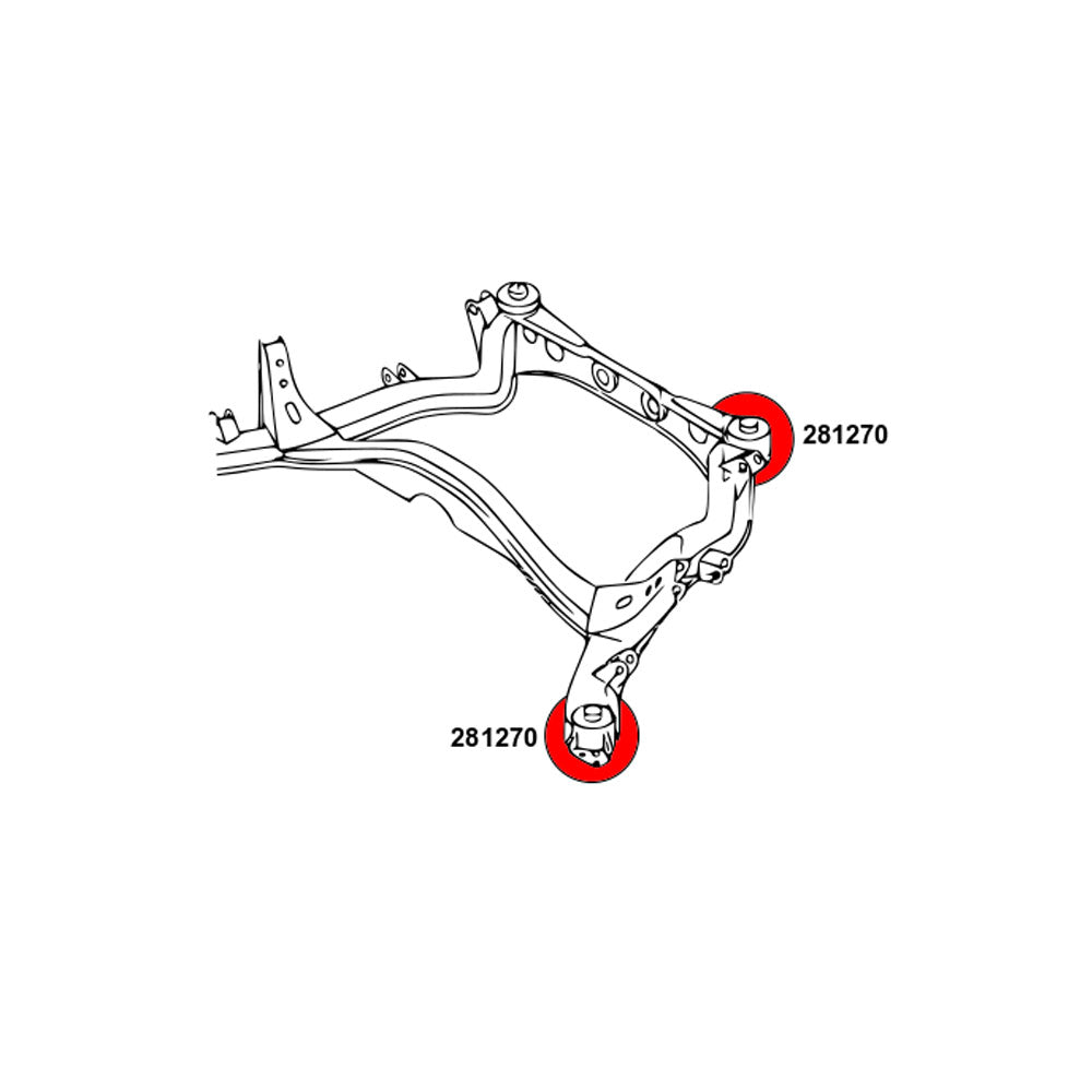 STRONGFLEX Hinterachsträger Buchsen Set passend für Nissan S15 (PU)