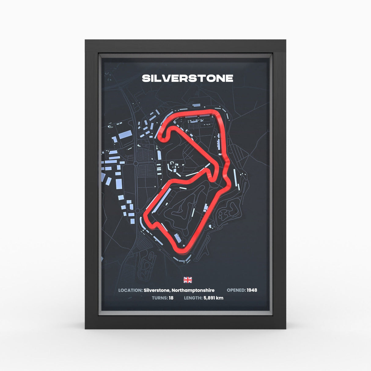 AP10 Silverstone 3D Poster (gerahmt)