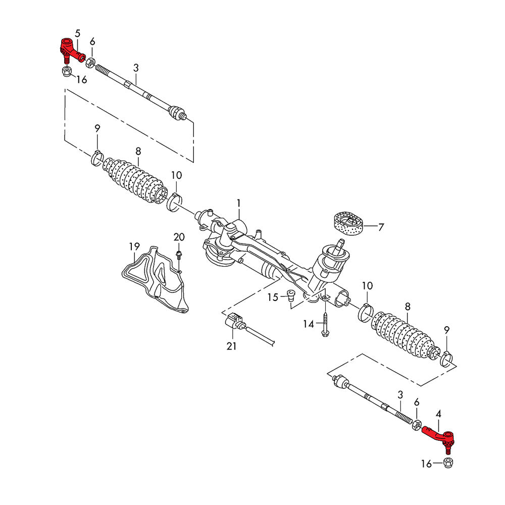 VERKLINE Bump-Steer Kit vordere Lenkstangenköpfe passend für Audi TT TTS TTRS 8S
