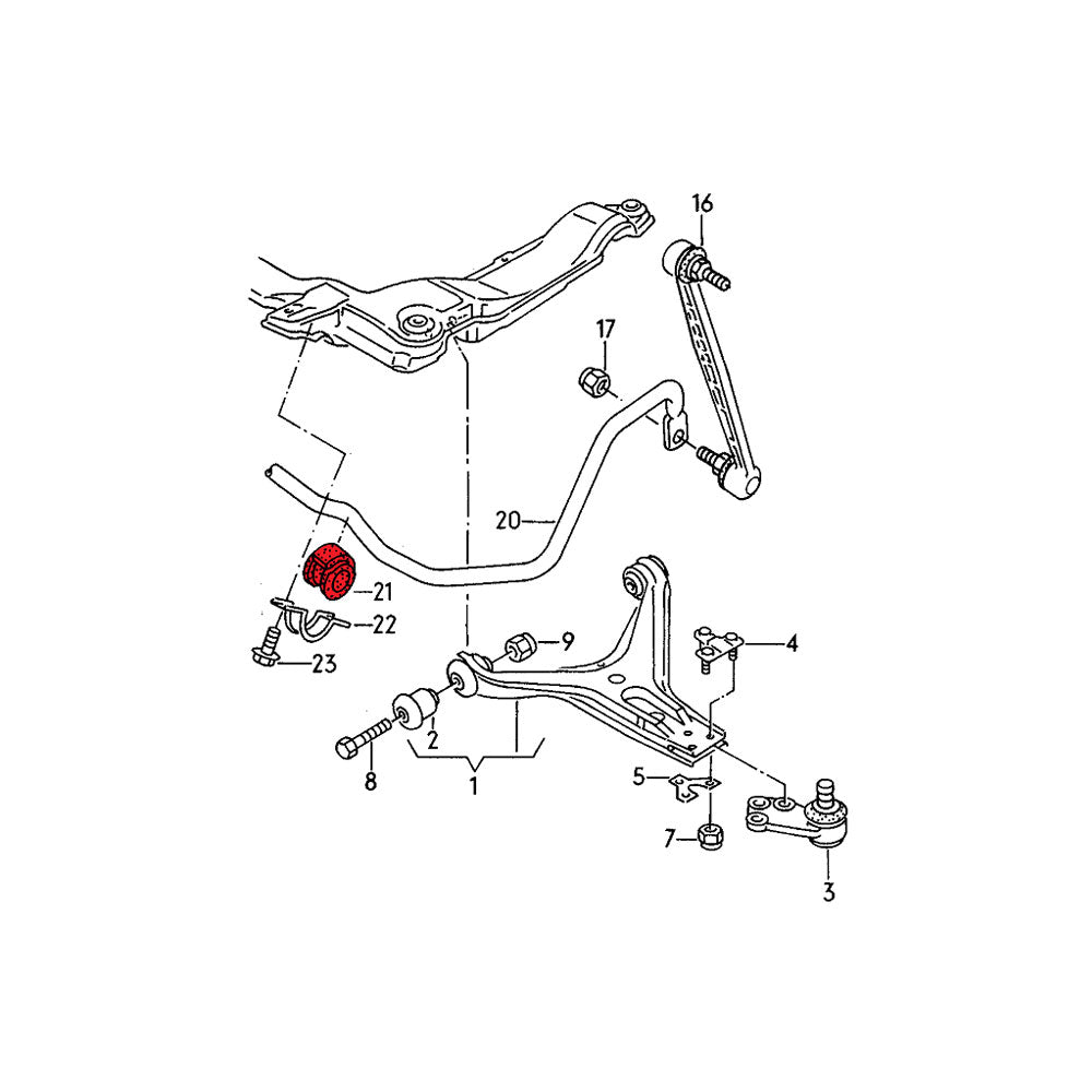 VERKLINE Stabilisator Buchsen 28mm passend für Audi RS2 Vorderachse (PU)