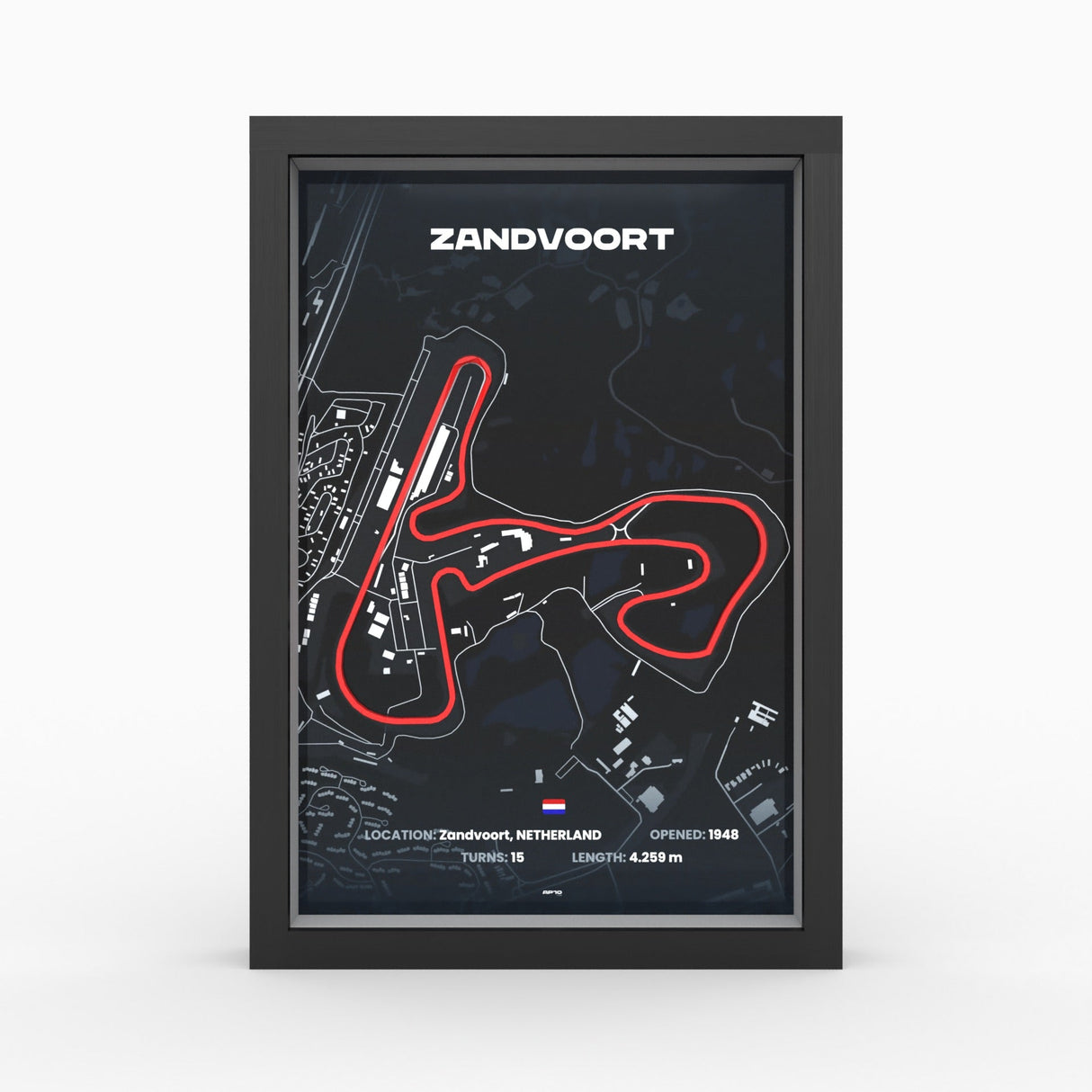 AP10 Zandvoort 3D Poster (gerahmt)