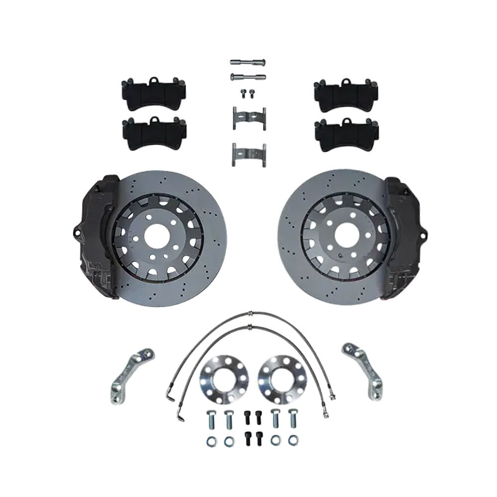 EPYTEC Bremsanlagen Kit passend für VW Golf 4 Polo Bora Beetle / Audi A3 TT / Seat Leon auf 6-Kolben Porsche ZR18 Sattel mit 370x32mm Bremsscheibe Vorderachse