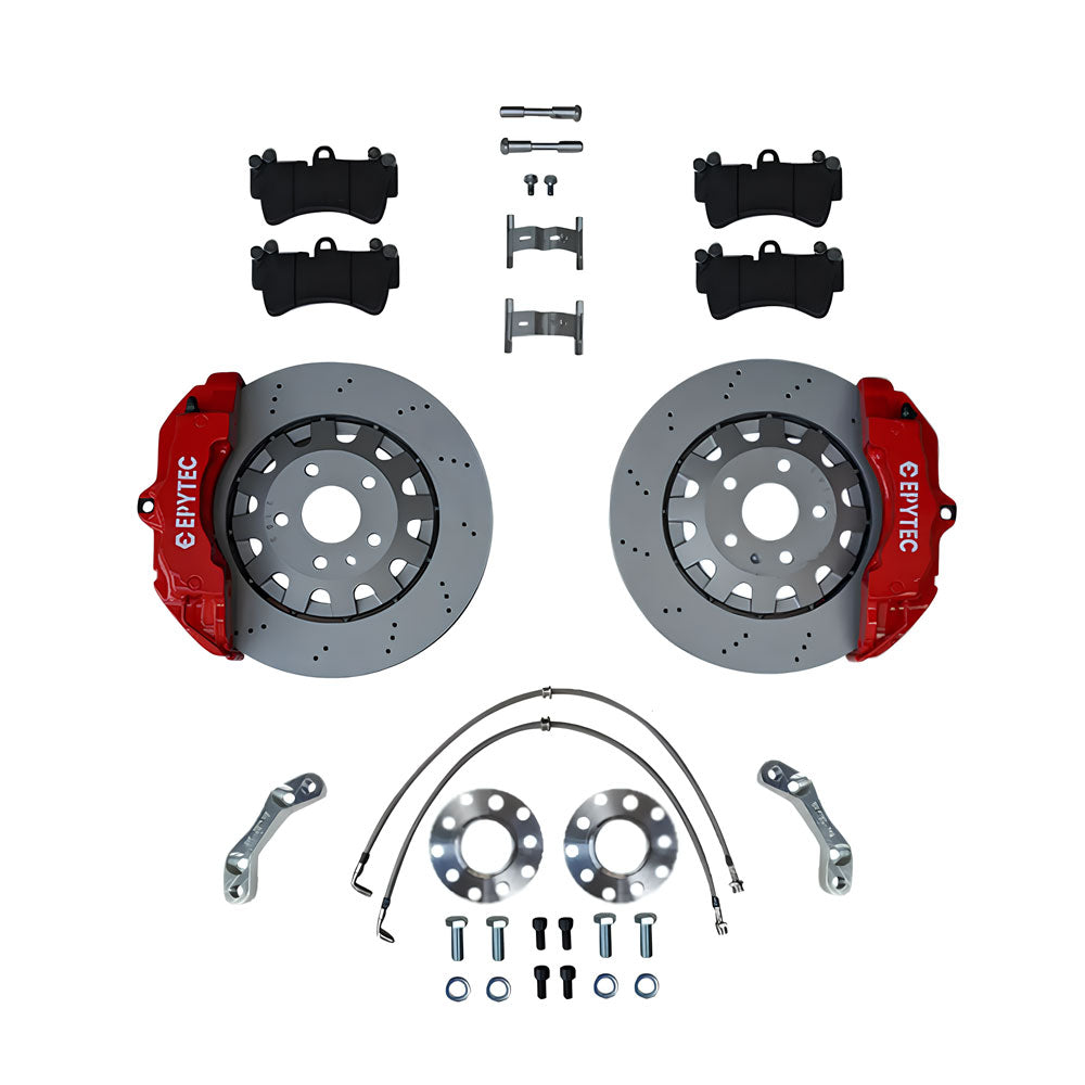 EPYTEC Bremsanlagen Kit passend für VW Golf 4 Polo Bora Beetle / Audi A3 TT / Seat Leon auf 6-Kolben Porsche ZR18 Sattel mit 370x32mm Bremsscheibe Vorderachse